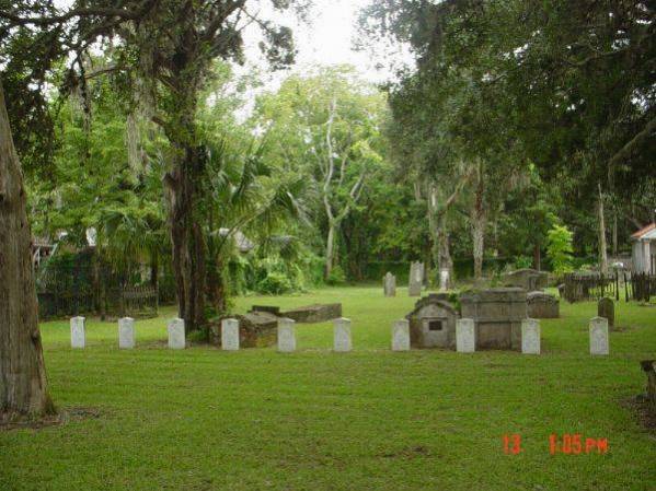 View inside the reportedly haunted Tolomato Cemetery St Augustine Florida