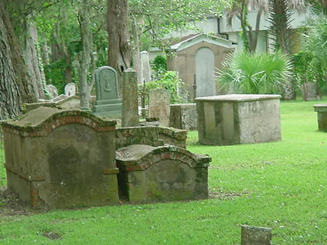 View inside the reportedly haunted Tolomato Cemetery St Augustine Florida