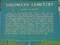Sign with some of the history of the Tolomato Cemetery that is inside the grounds